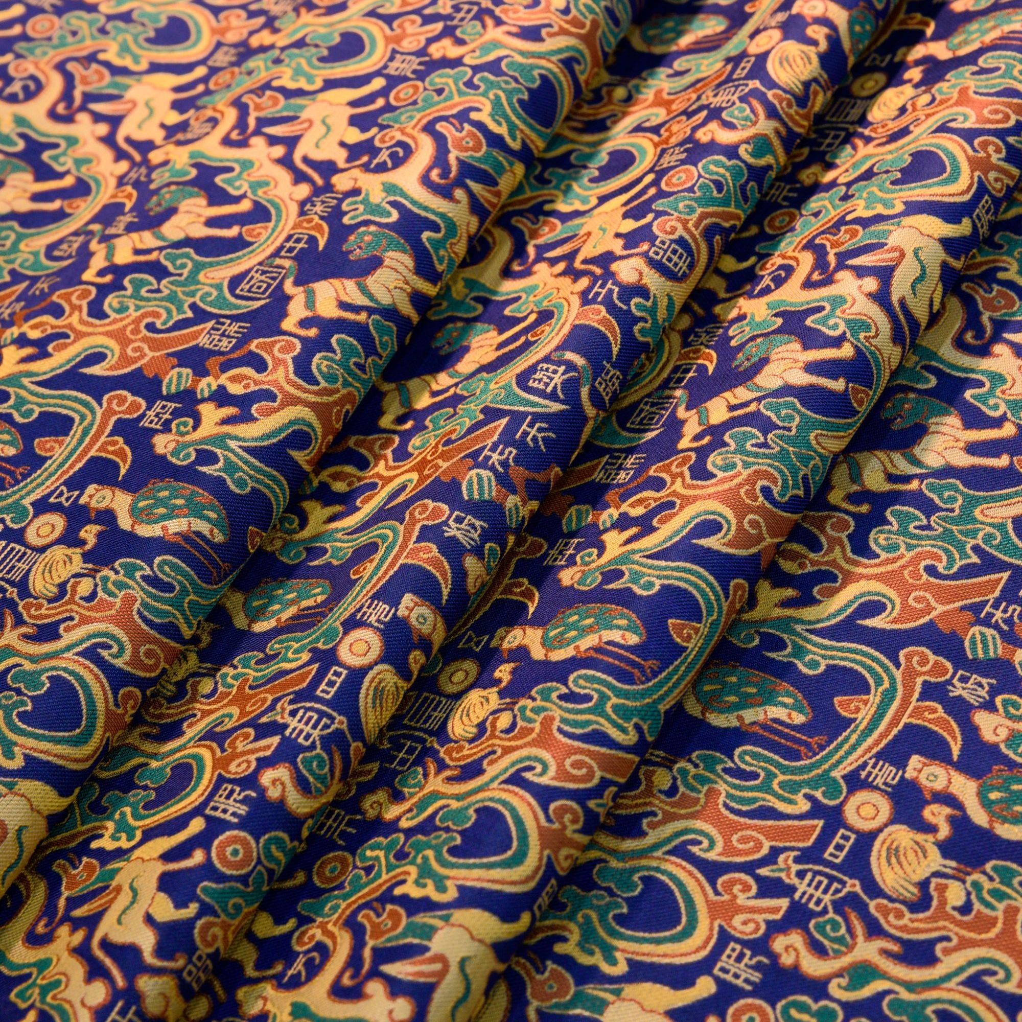 【张和才蜀锦】五星出东方40姆米桑蚕丝蜀锦面料 0.7m起拍