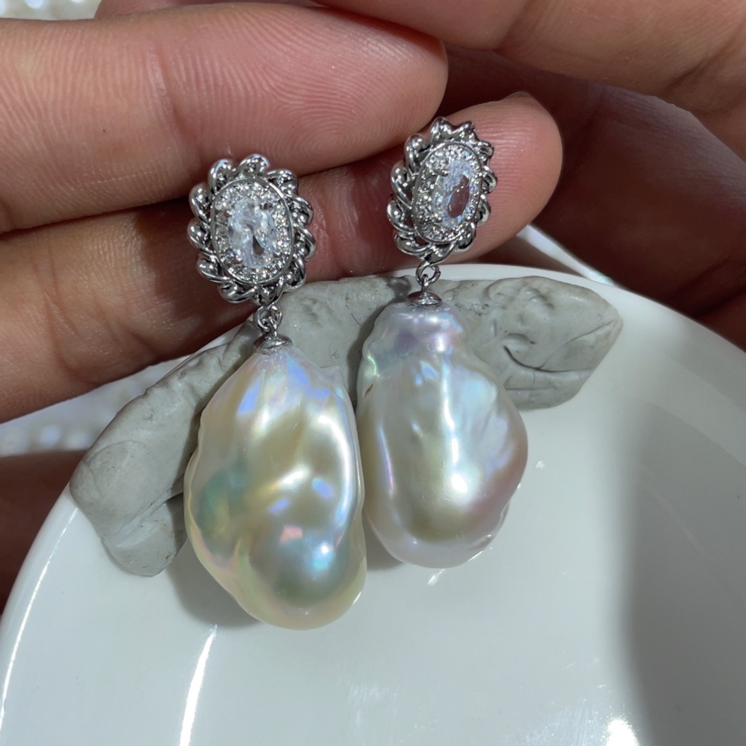 淡水珍珠耳饰合金03