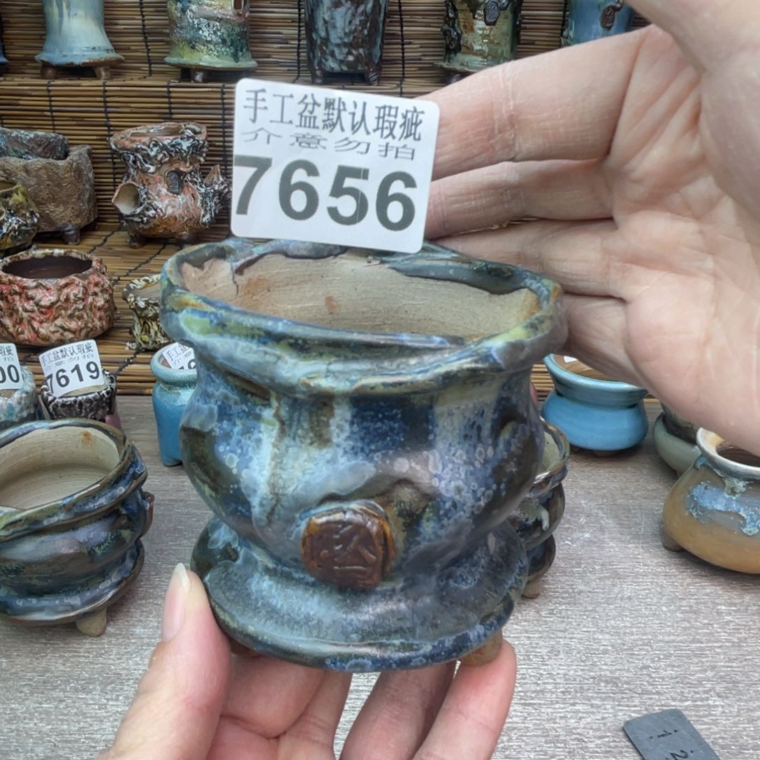 手工花盆默认瑕疵完美者勿拍