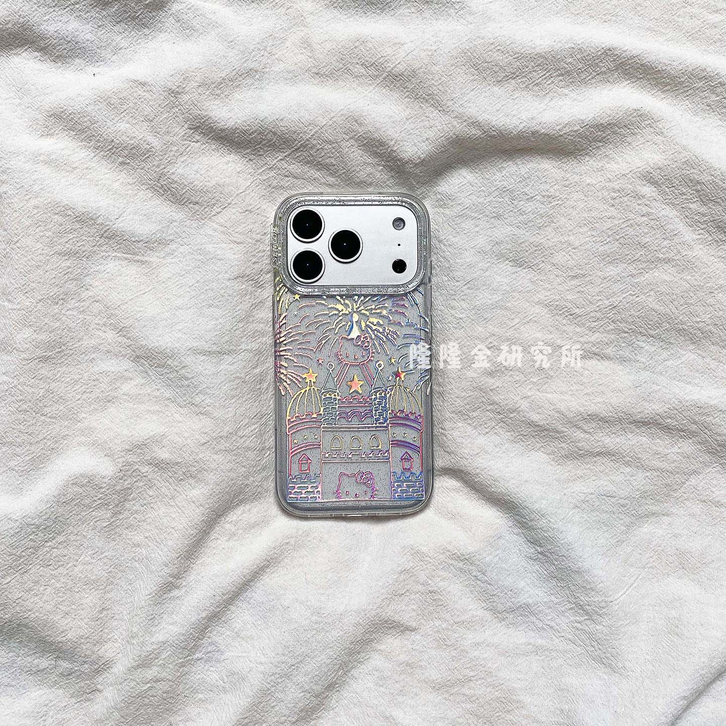 隆隆金适用苹果17手机壳烟花城堡kt猫16promax创意保护套13/14/15