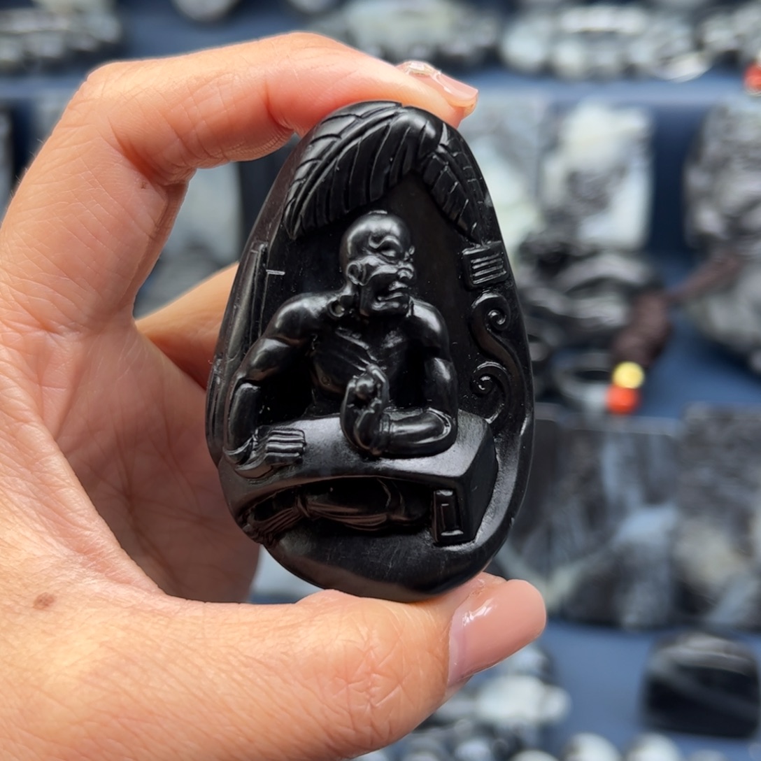 和田玉挂件未镶嵌天***浪