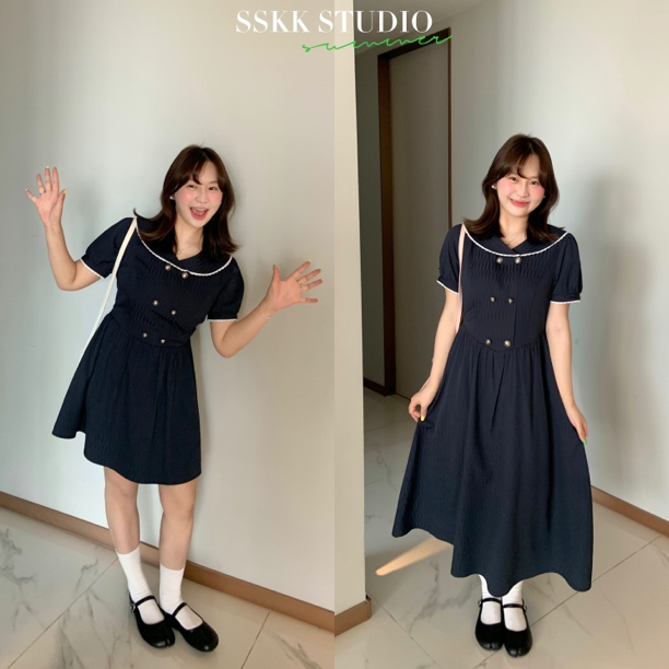 KMZY/KMZY山_山【气质限定】微胖韩版减龄赫本风气质长短款连衣裙女