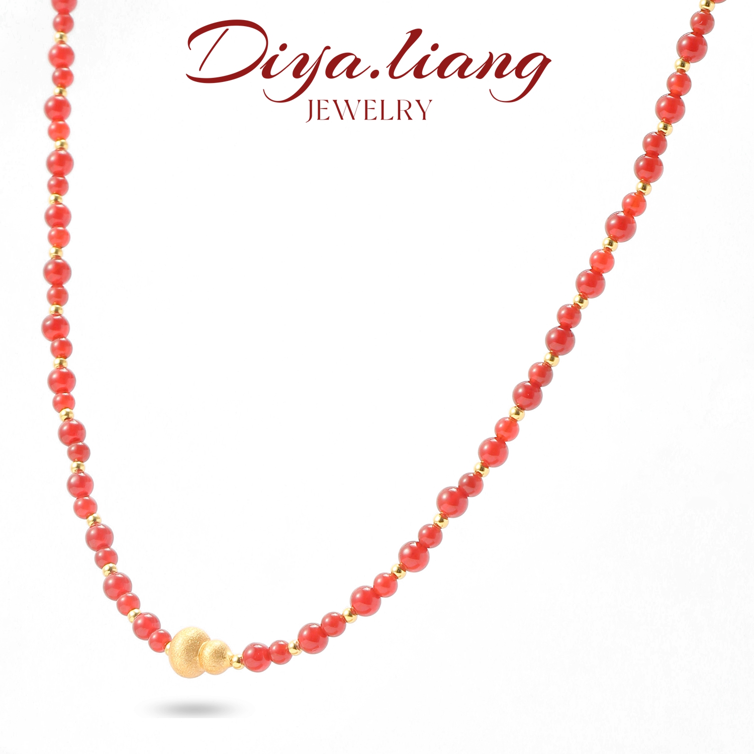 坠链均925银 梁雅帝新品【红柿子】鸿运福禄新中式时尚纯银项链