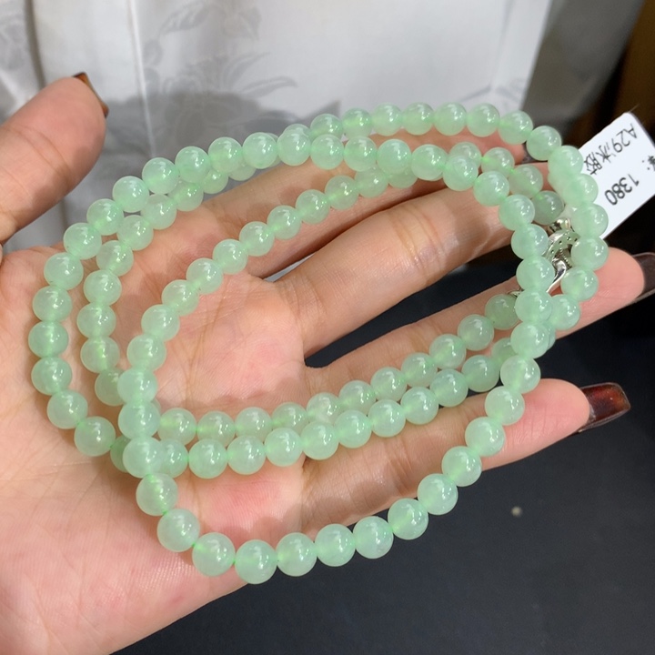 翡翠未镶嵌手串卡6冰胶晴项链