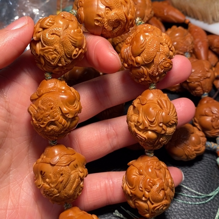 橄榄核手串/手链快***福龙财神