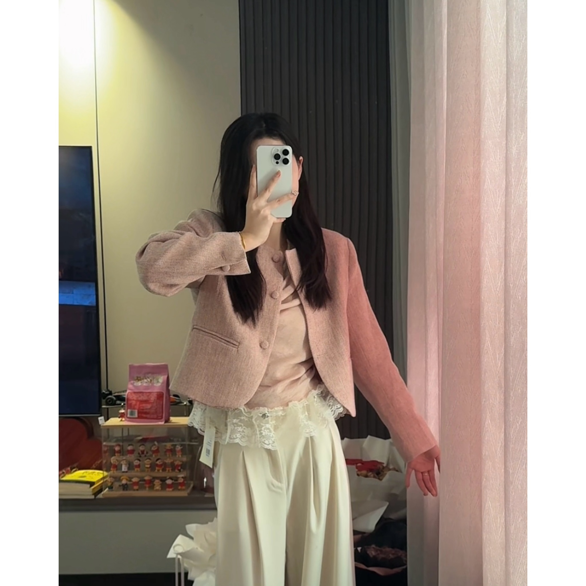 【DAMAI】春季新款韩系简约气质小众精致时尚百搭小香短女外套