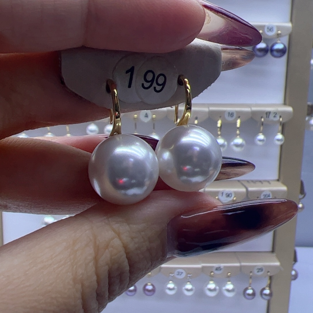 淡水珍珠耳饰18K金镶嵌