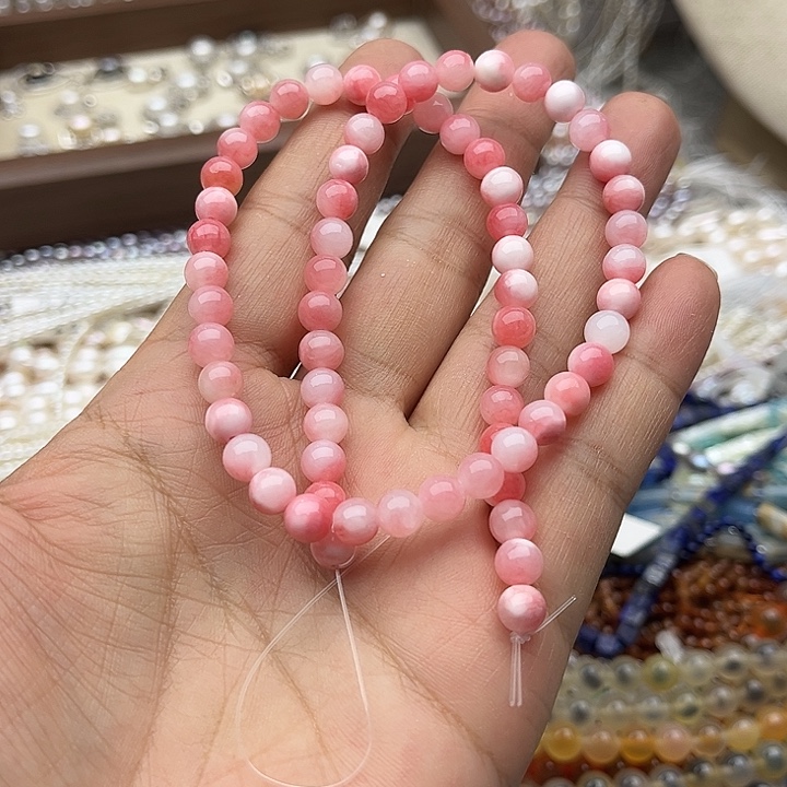 玛瑙/玉髓未镶嵌珠宝半成品一条6mm左右波斯玉