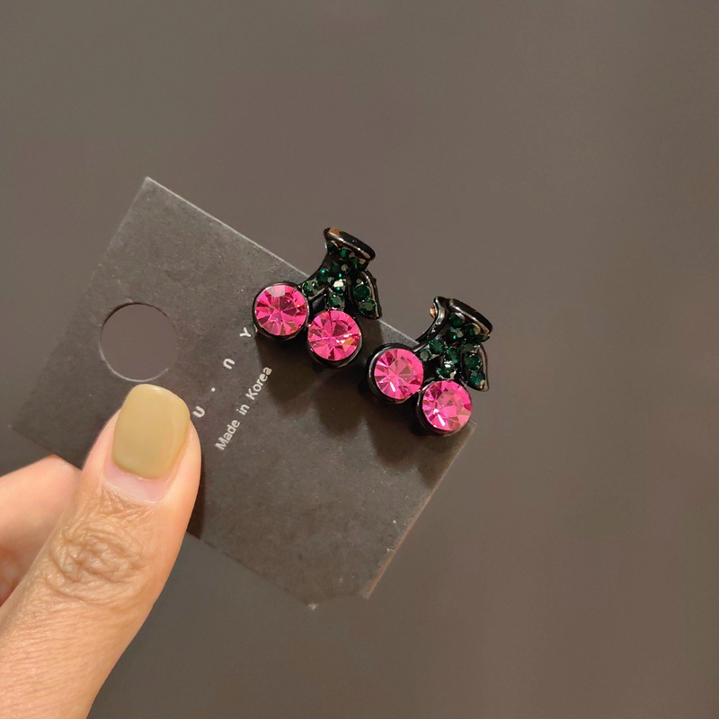 韩国施华水晶小抓夹新款樱桃发卡网红爆款刘海小夹子可爱发夹头饰