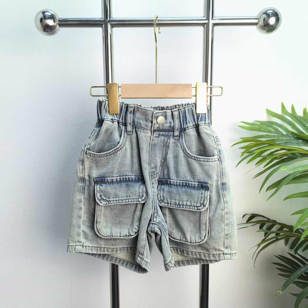 【1261】蓝色牛仔短裤B1-2