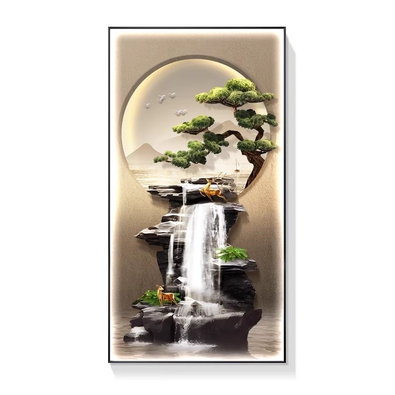 无品牌轻奢流水生财装饰画
