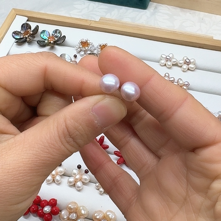 淡水珍珠发饰银S925镶嵌