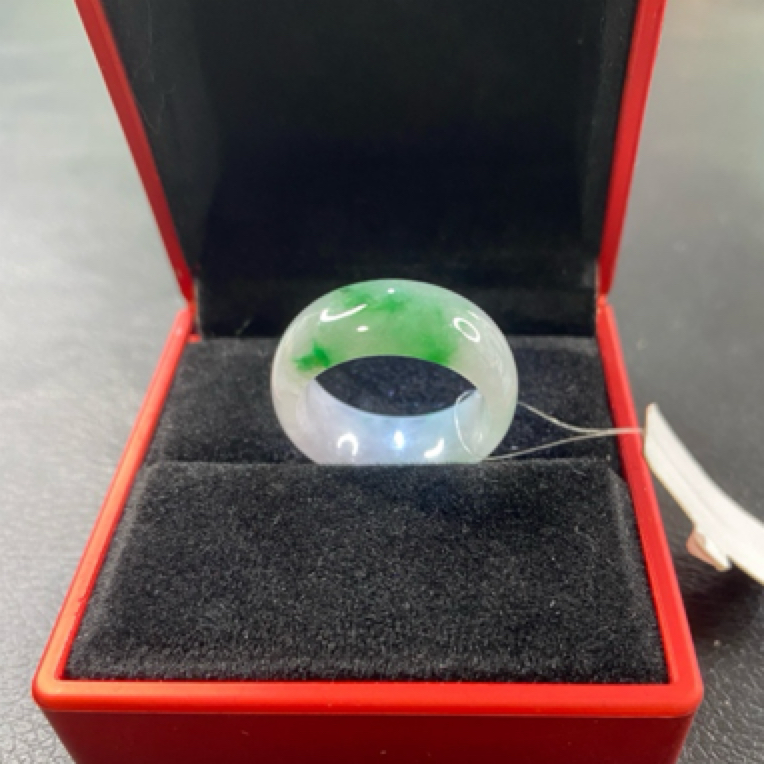 天然翡翠戒圈17.18圈口冰飘花