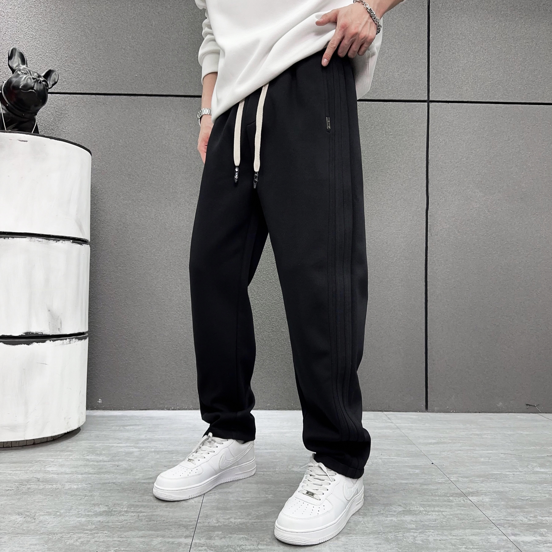 春季新款男士休闲裤加厚直筒百搭宽松运动潮流纯色卫裤808