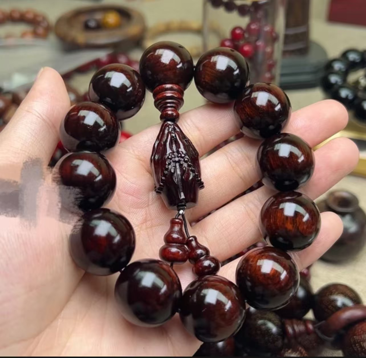 【印度小叶紫檀】沉水二膘料龙鳞底2.0文玩手串