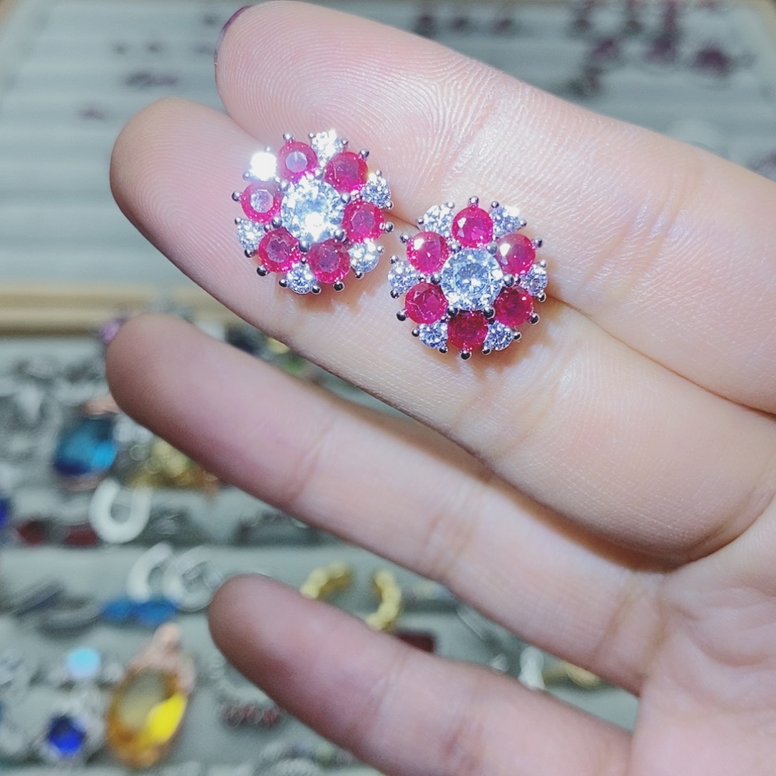 【闪购商品】托帕石耳饰银S925镶嵌