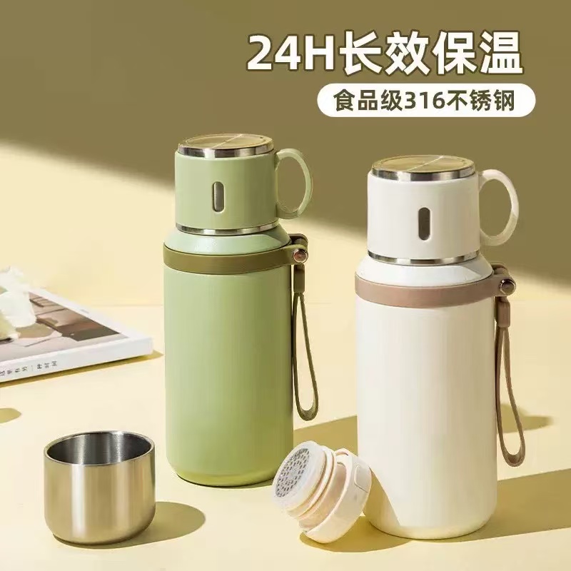 新款正品316不锈钢保温杯男女士学生高颜值简约便携泡茶保温杯