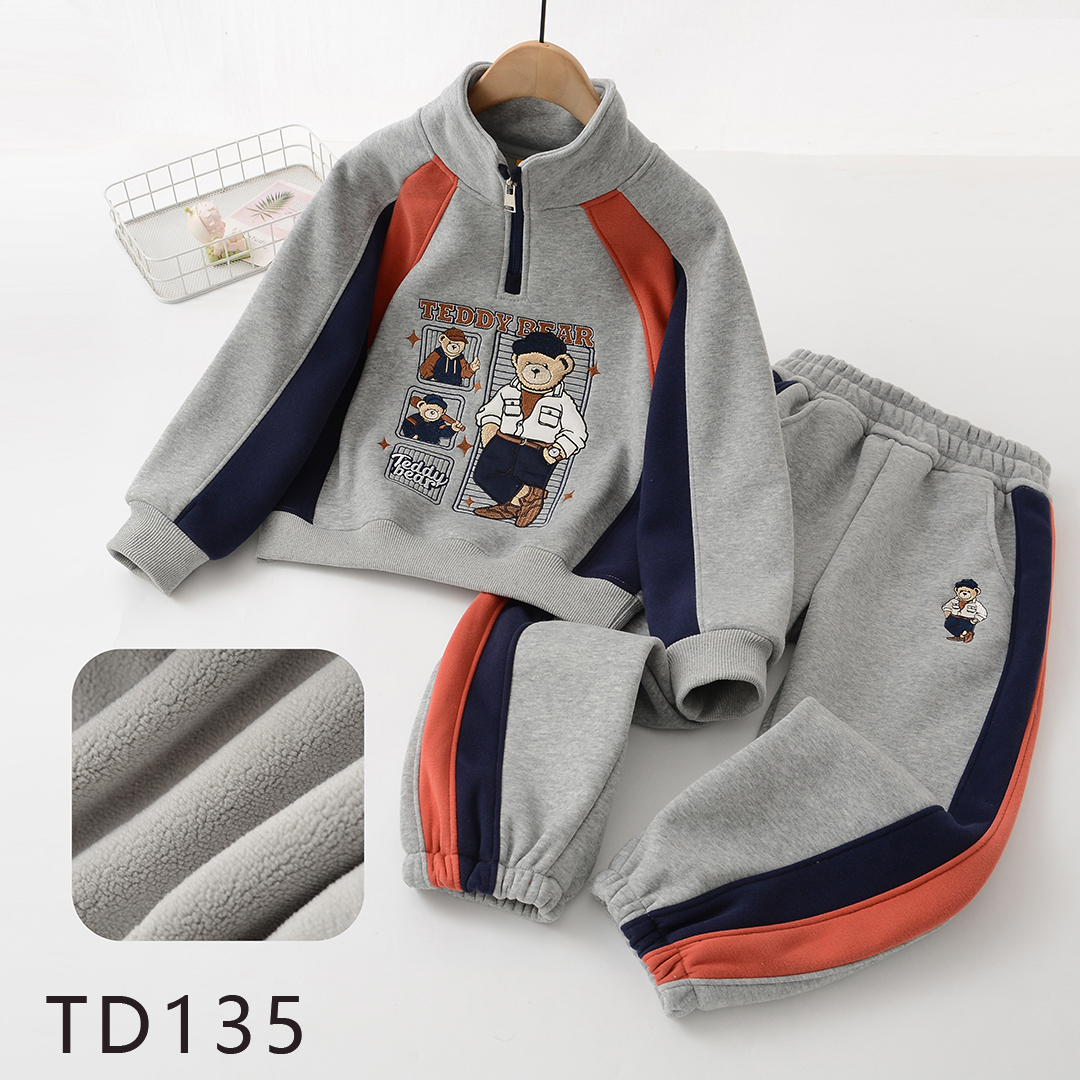 TD135加绒卡通儿童套装