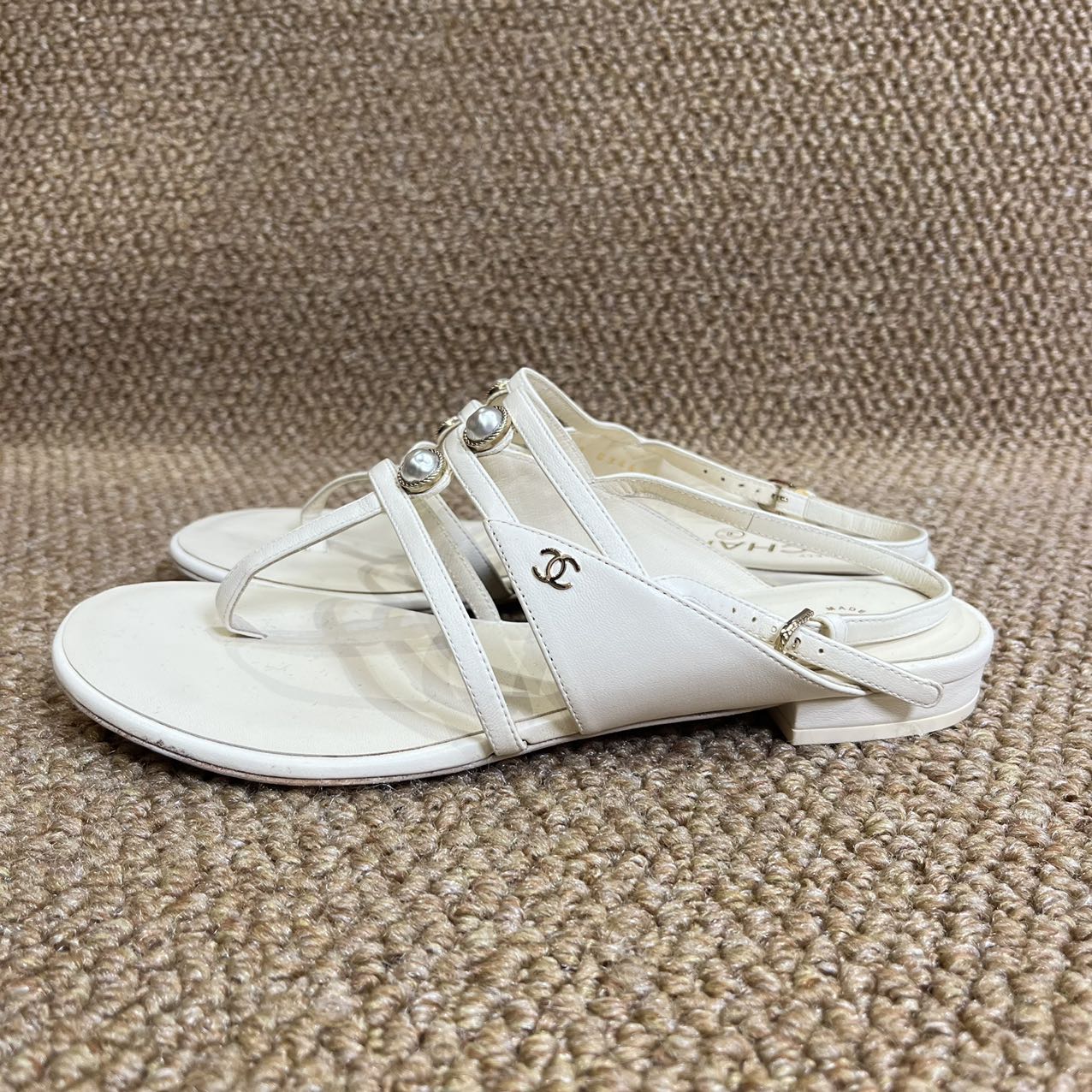 99新 Chanel/香奈儿 蔚蓝/凉鞋/37.5码/LZ1224M9992