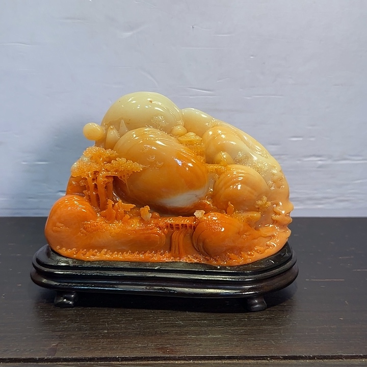 半***砖寿山石寿山石摆件精品