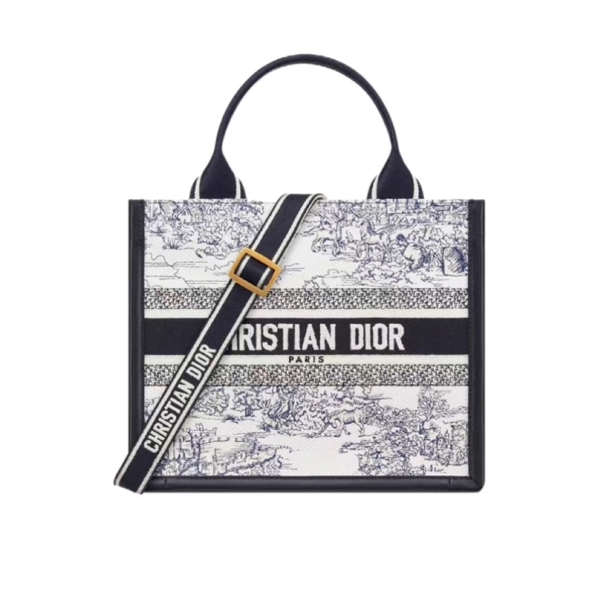 未使用 DIOR/迪奥 24年芯片闲置新新款限定苏格兰刺绣小号托特包