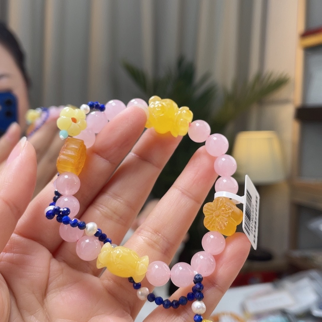 琥珀裸石未镶嵌蜜蜡手串