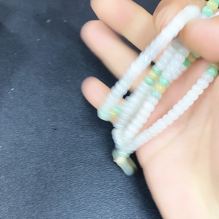颈饰未镶嵌翡翠天然缅甸翡翠珠链108颗