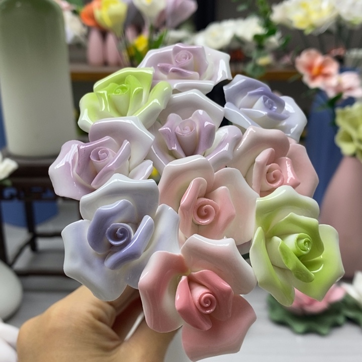 陶瓷陶瓷材料5朵混搭