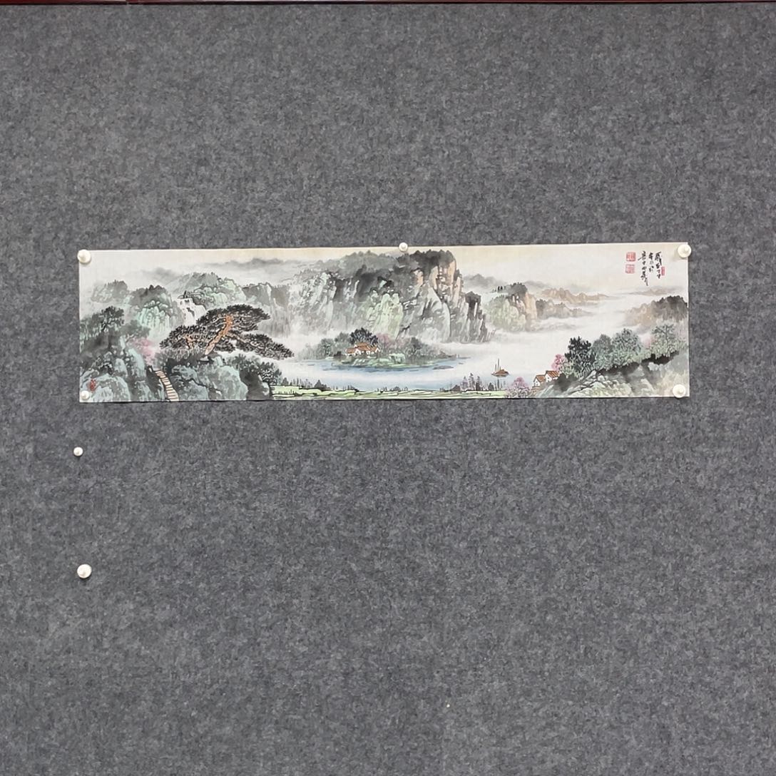 国画四尺对开画芯 捡漏