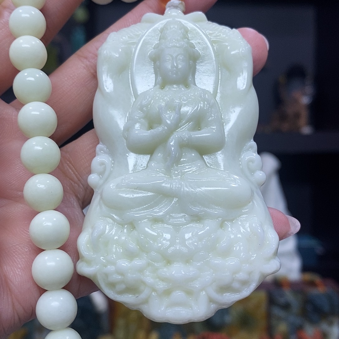 未镶嵌岫玉挂件吊坠项链