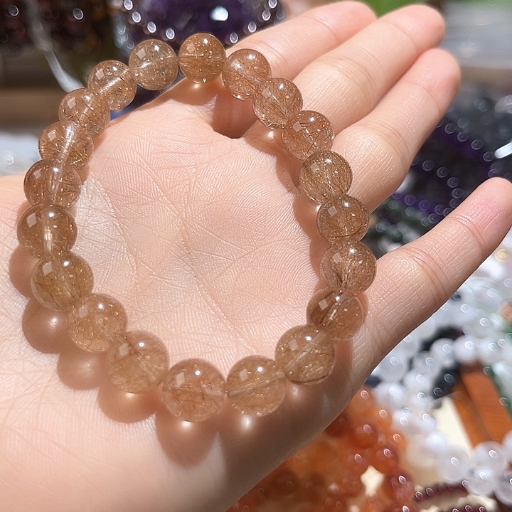 烟晶手链未镶嵌长***静拍4件发晶941