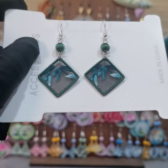 织绣苏绣耳环耳钉耳饰