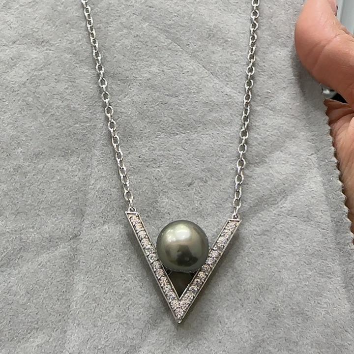 海水珍珠颈饰银S925镶嵌