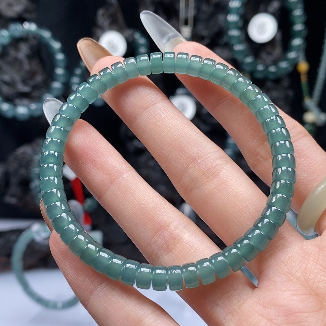 未镶嵌手链翡翠㊖6mm药片手串