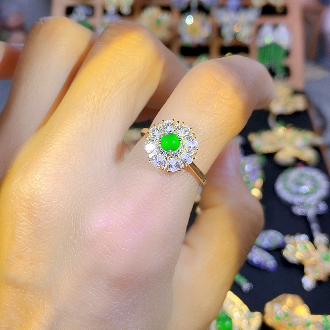 吊坠(不含链)银S925镶嵌翡翠