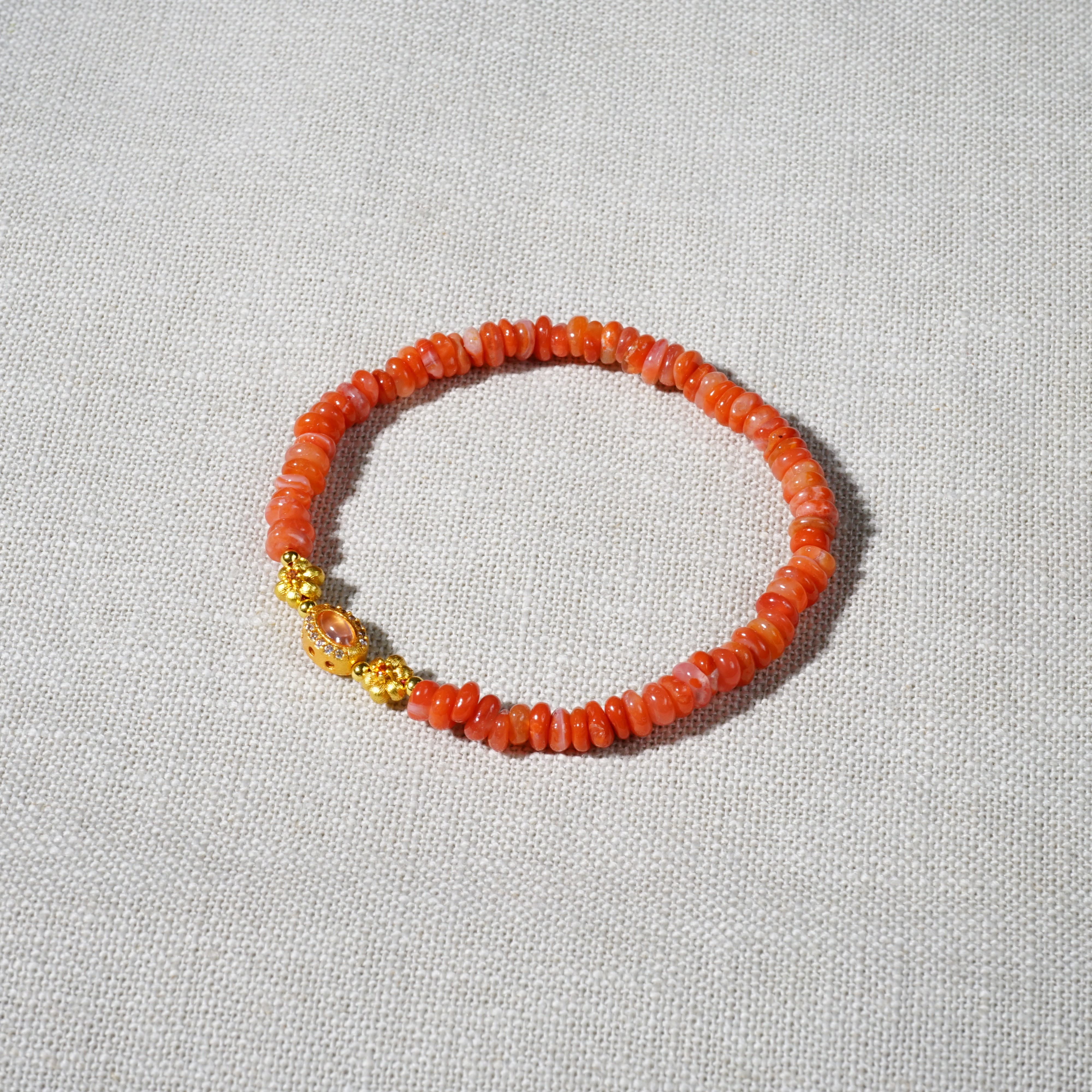 南红碎石单圈手串 气质时尚百搭手工工艺民族风简约