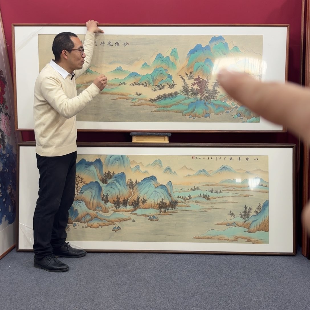 国画朱*手绘作品带框包邮210成80