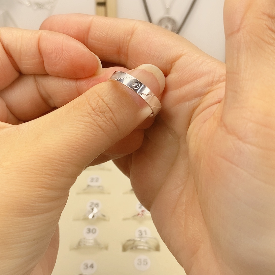 无足银小*鱼足银999精车拉花工艺开口可调节戒指