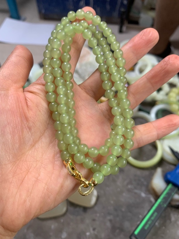 A13若羌青黄圆珠108珠串6mm