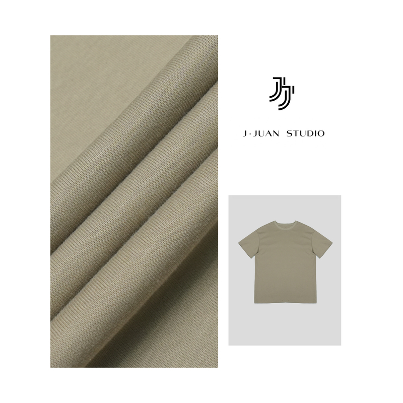 【J.Juan】美式复古-重磅阿美咔叽中长款T恤高个子女装字母圆领短袖