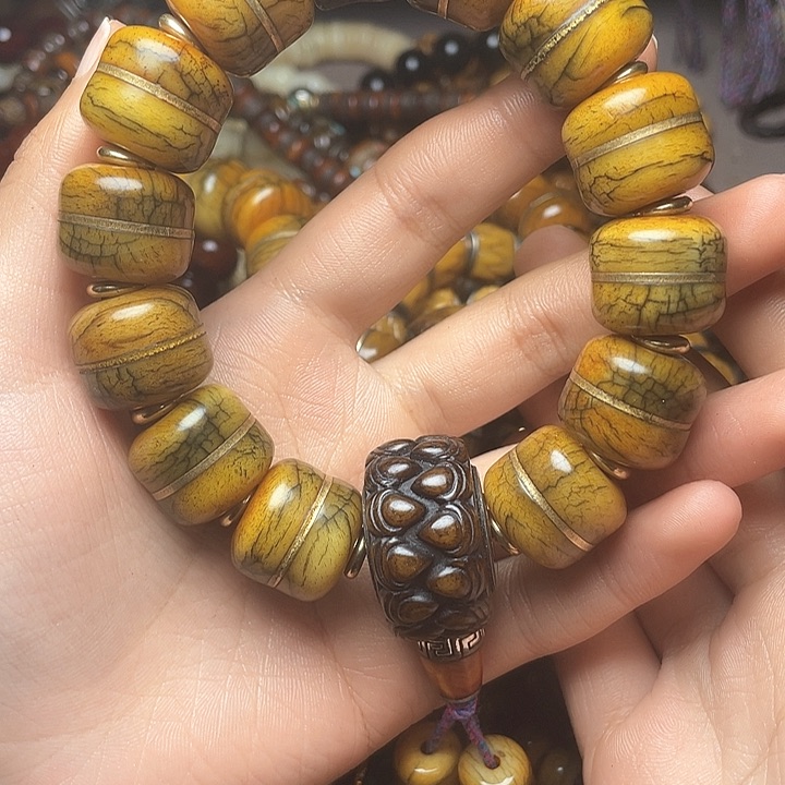 牛骨手串/手链古*爷牦牛骨汉堡珠