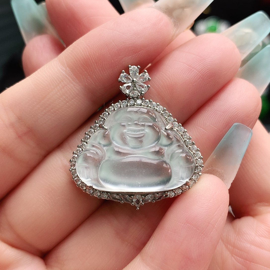 石英质玉吊坠银S925镶嵌