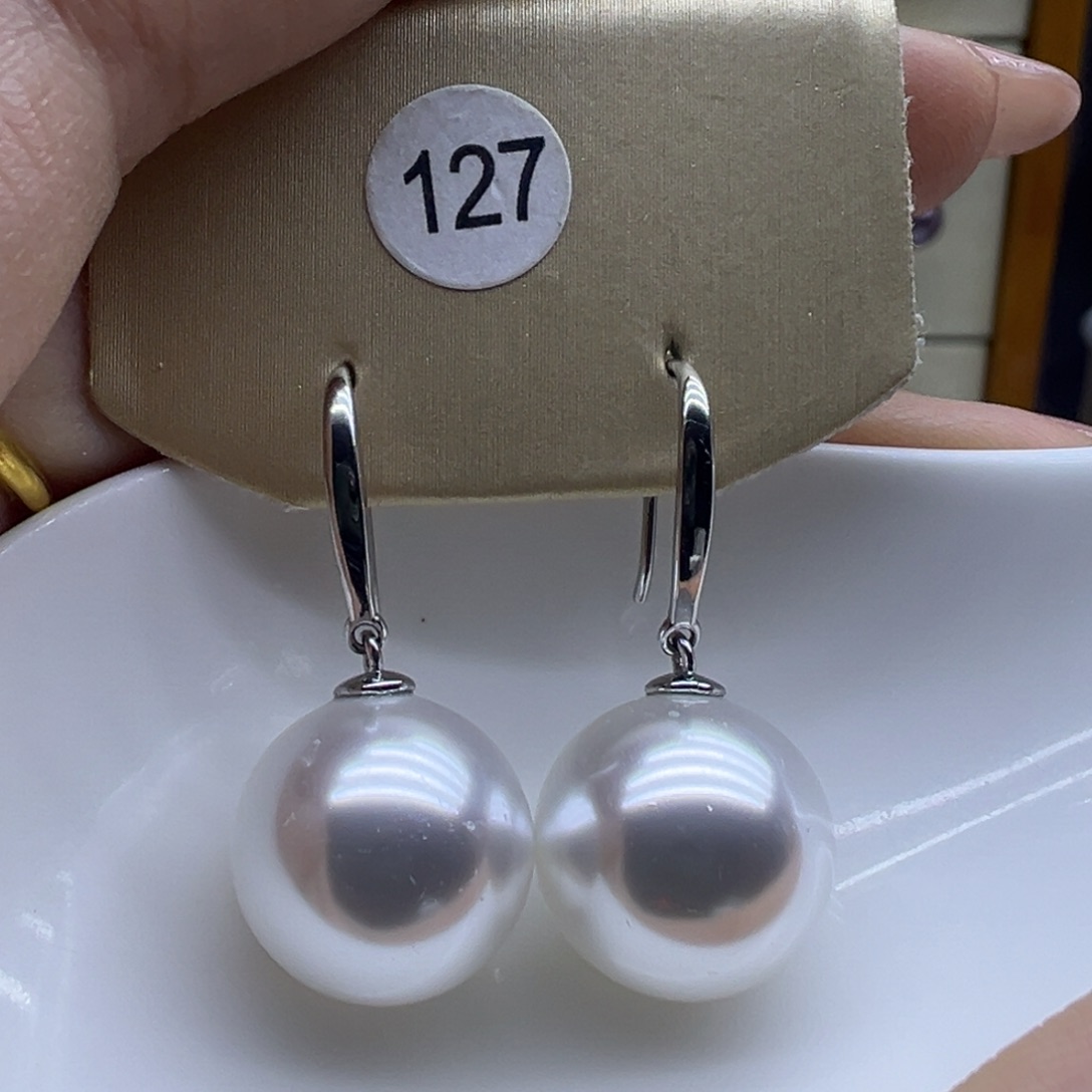 银S925镶嵌淡水珍珠耳饰