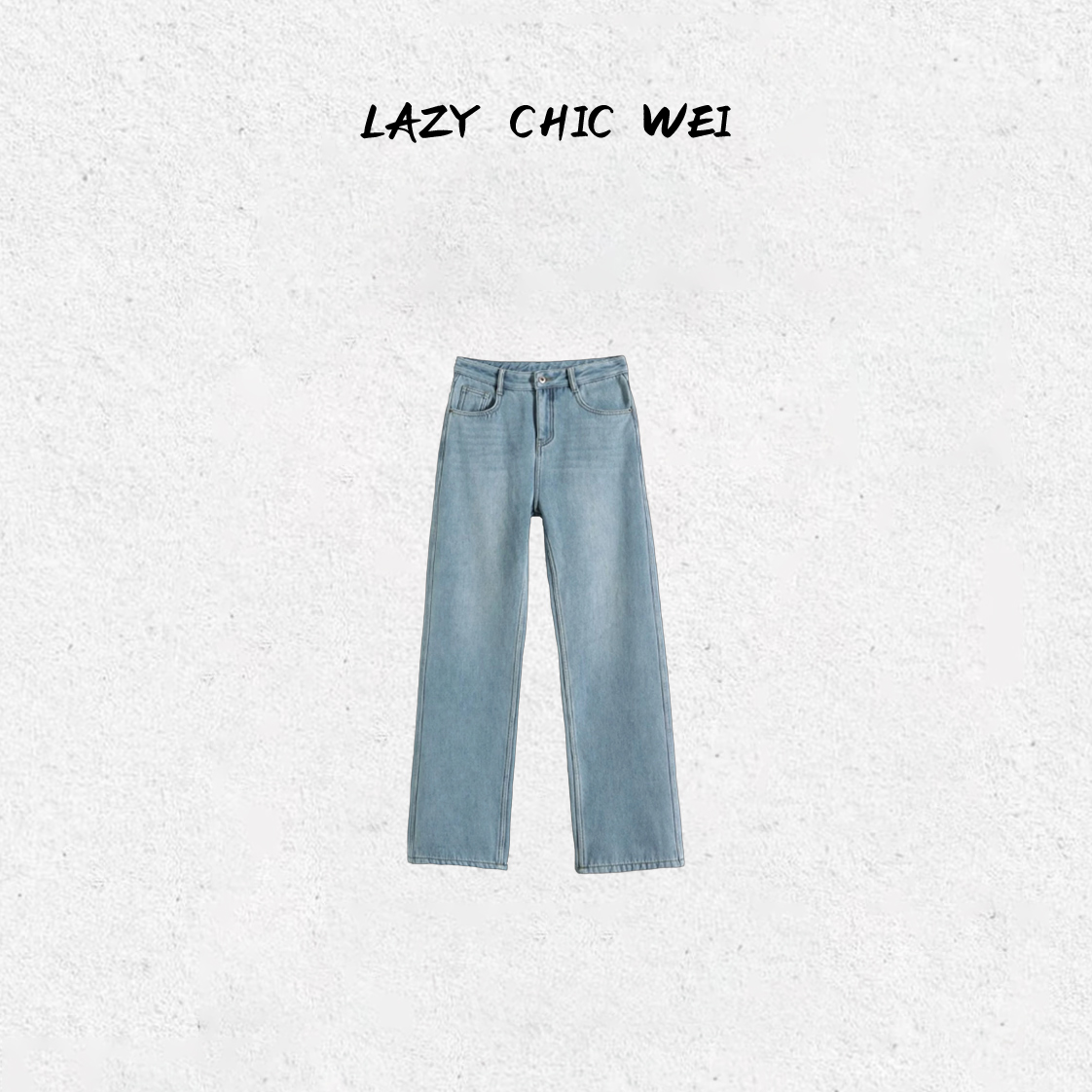 WEI“过冬神裤”定制珊瑚蓝修腿厚绒直腿牛仔裤2505SSW6033