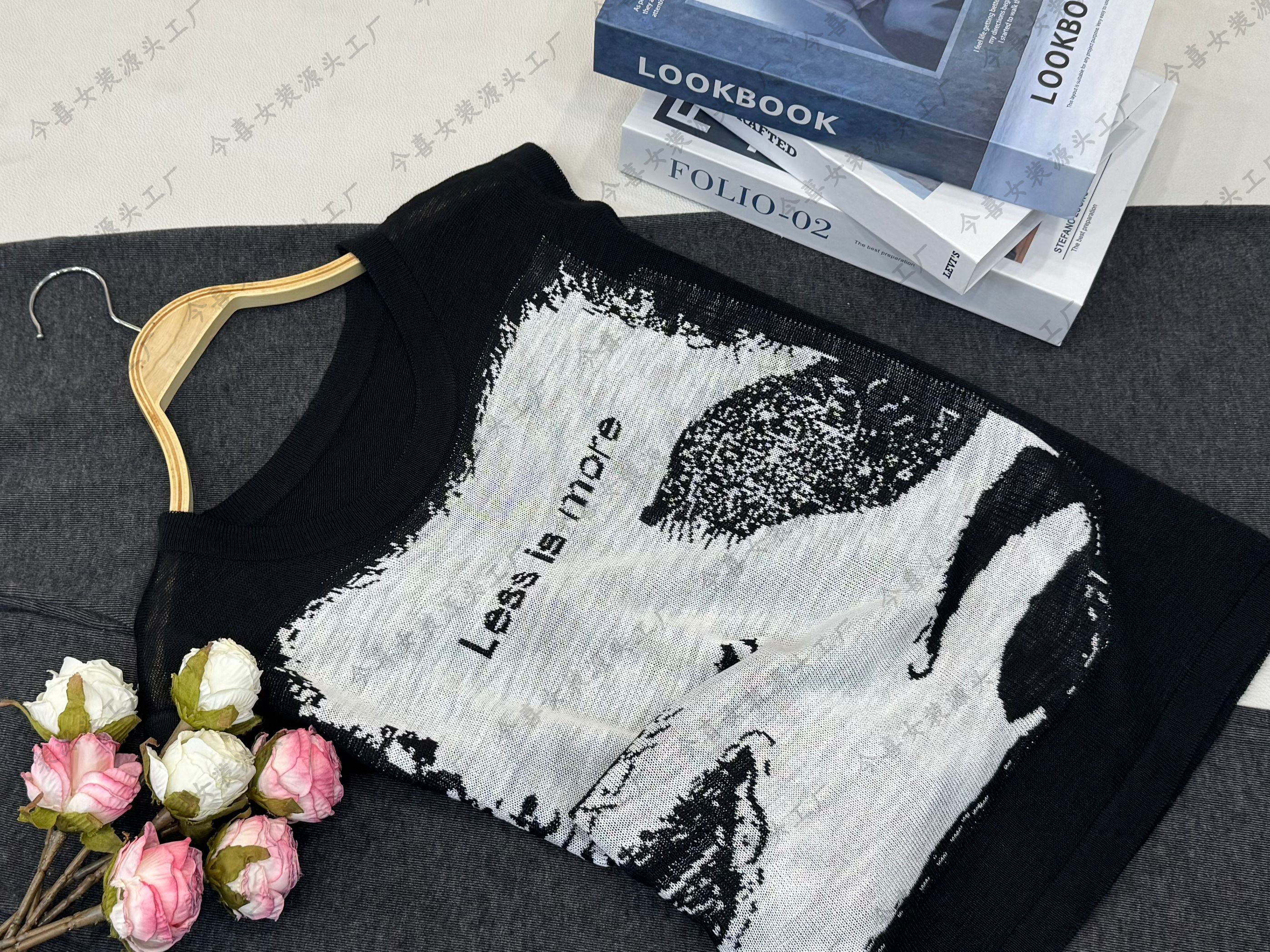 【圆领百搭套头黑】夏季新款宽松设计感上衣QC3294