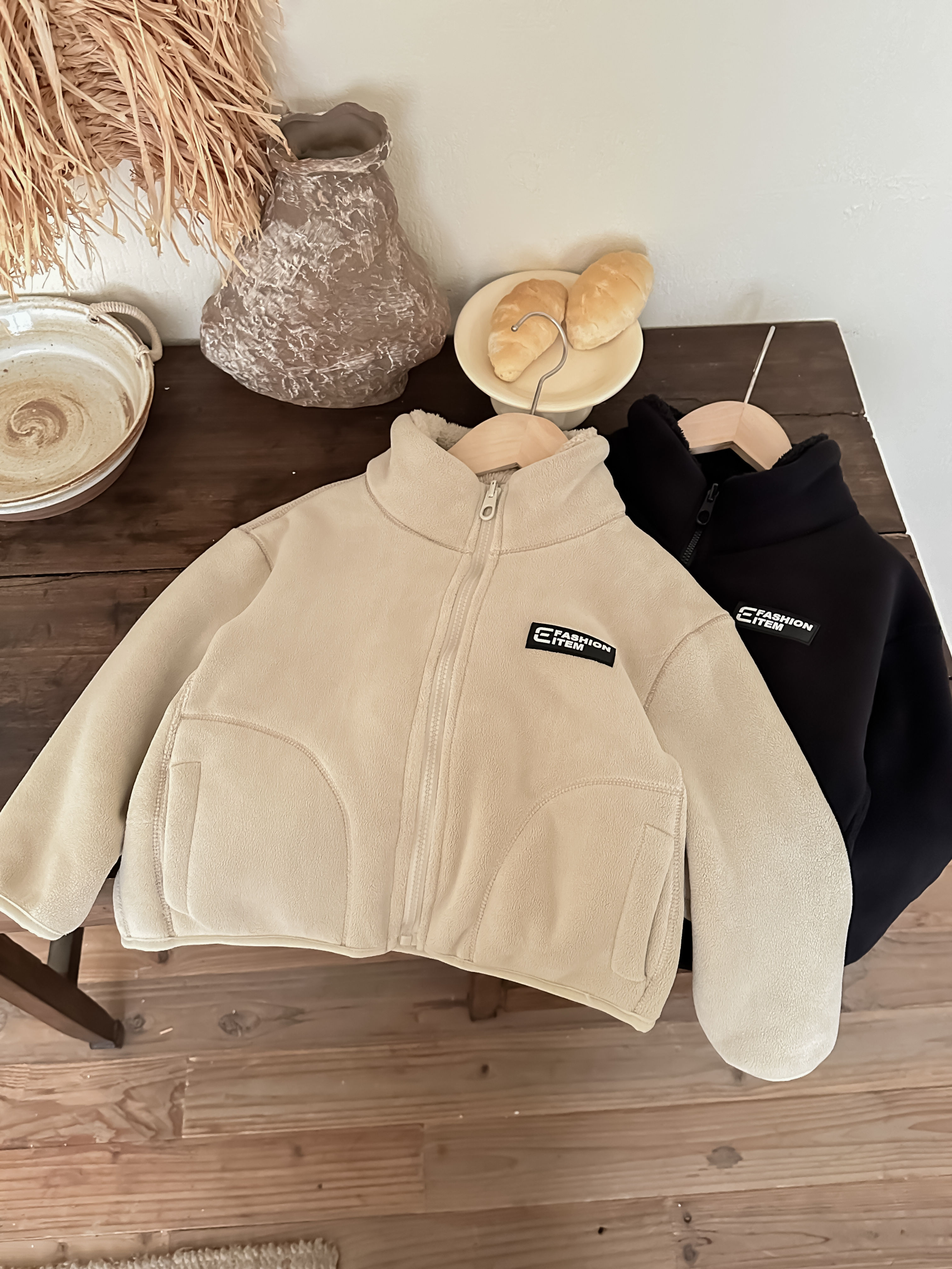 2025新款双面绒奥粒绒绵绵绒外套立领加绒卫衣男女校服百搭神器