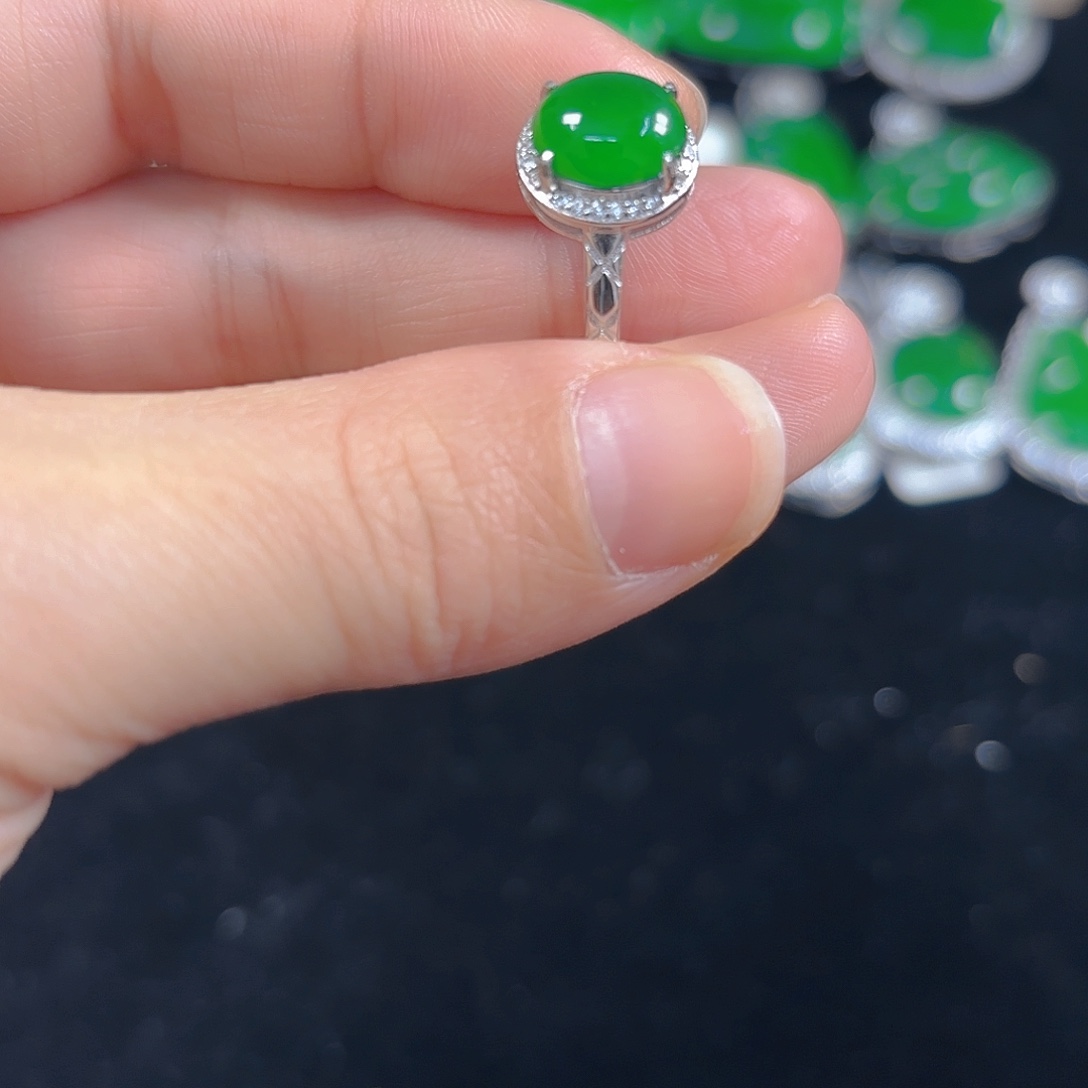 翡翠银S925镶嵌吊坠(不含链)