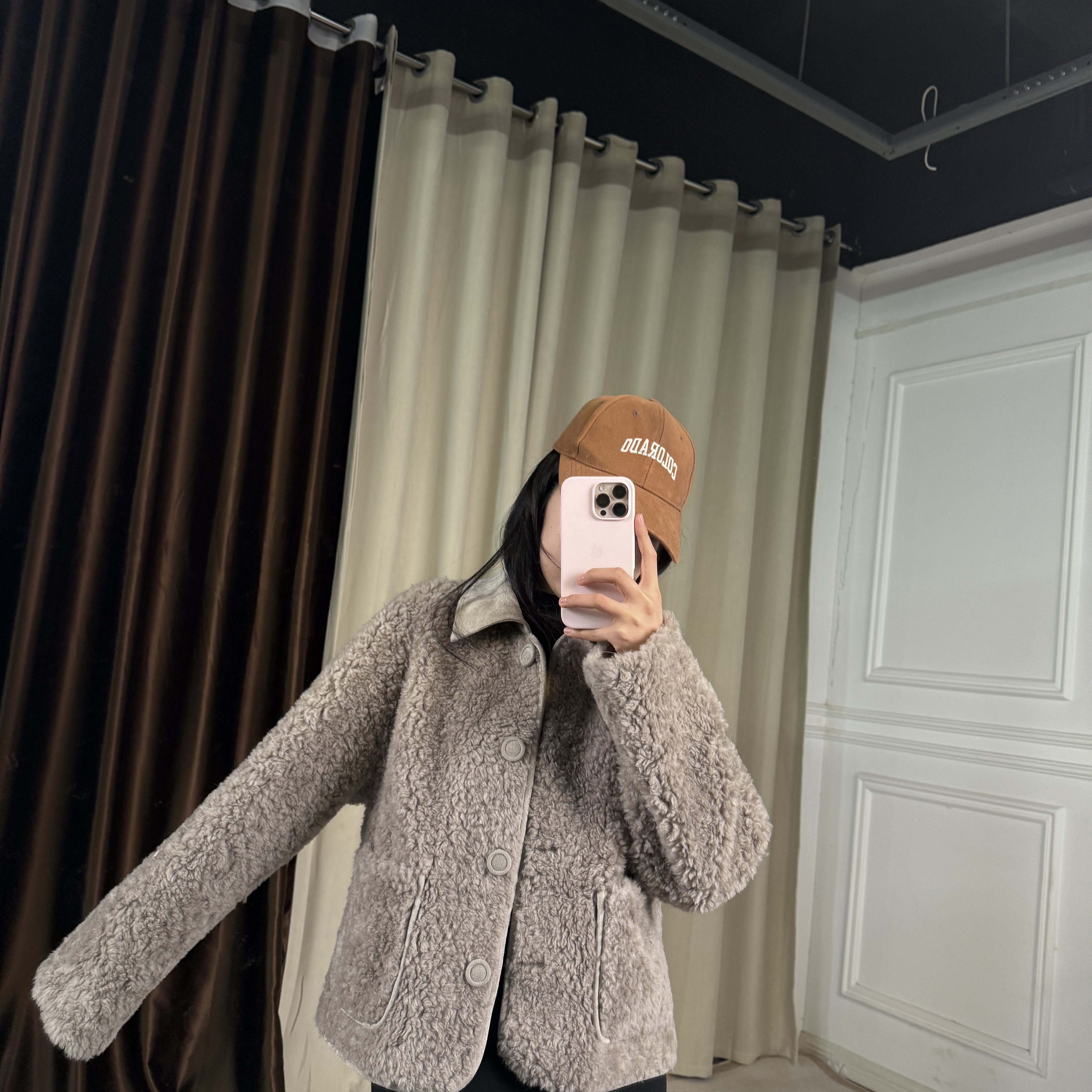 海宁羊毛颗粒大衣2025新款8860爆款皮草外套女秋冬颗粒绒大衣羊毛