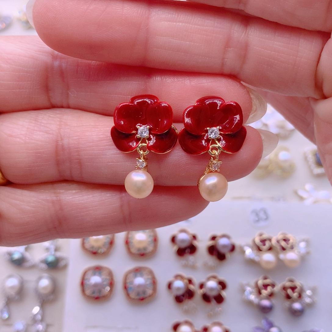 耳饰淡水珍珠合金