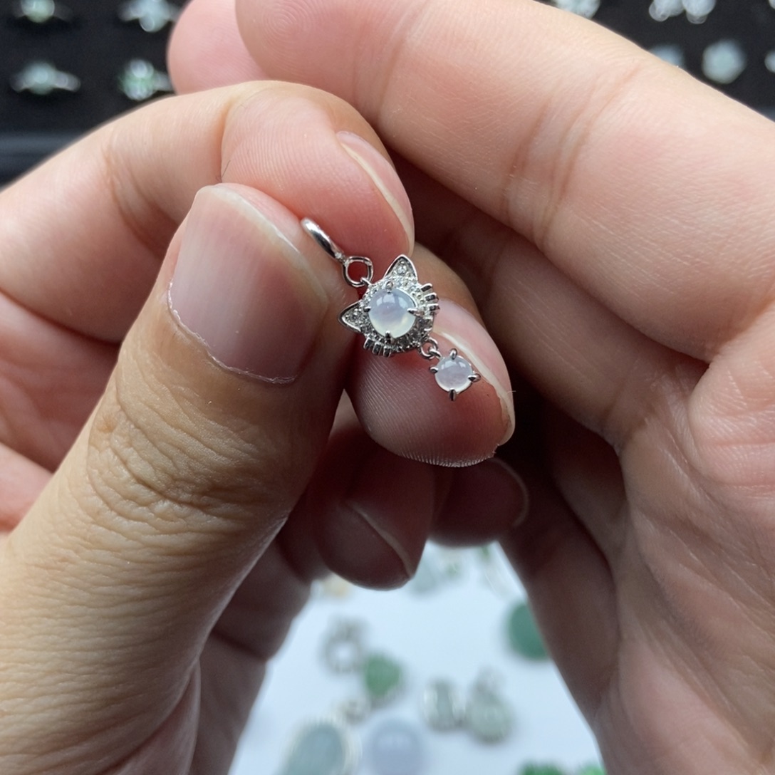 翡翠银S925镶嵌颈饰